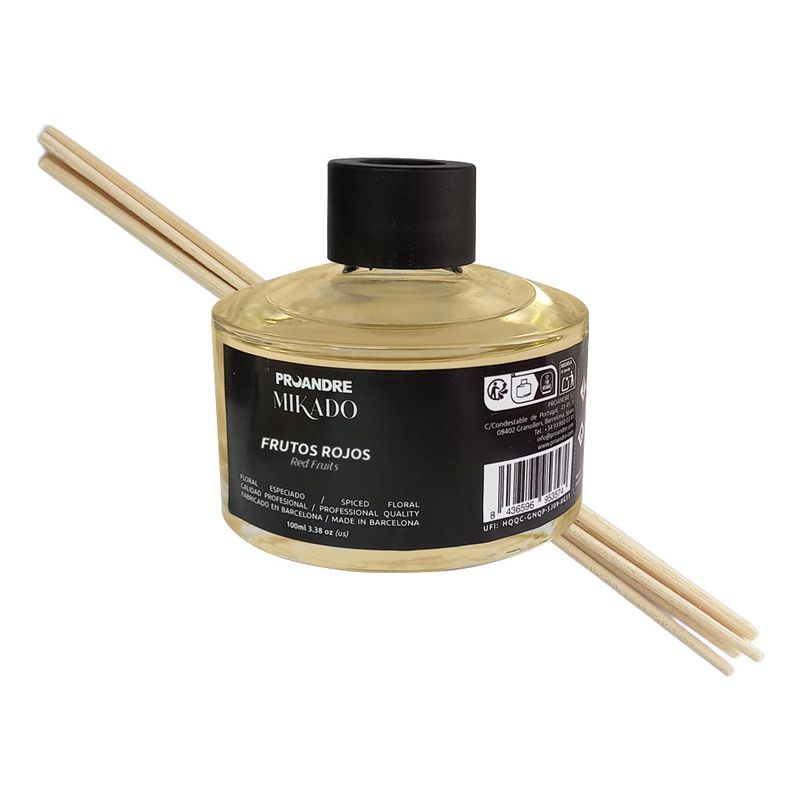 GENERICO - Mikado Frutos Rojos 100ml / Frasco + 6 Varillas Rattán