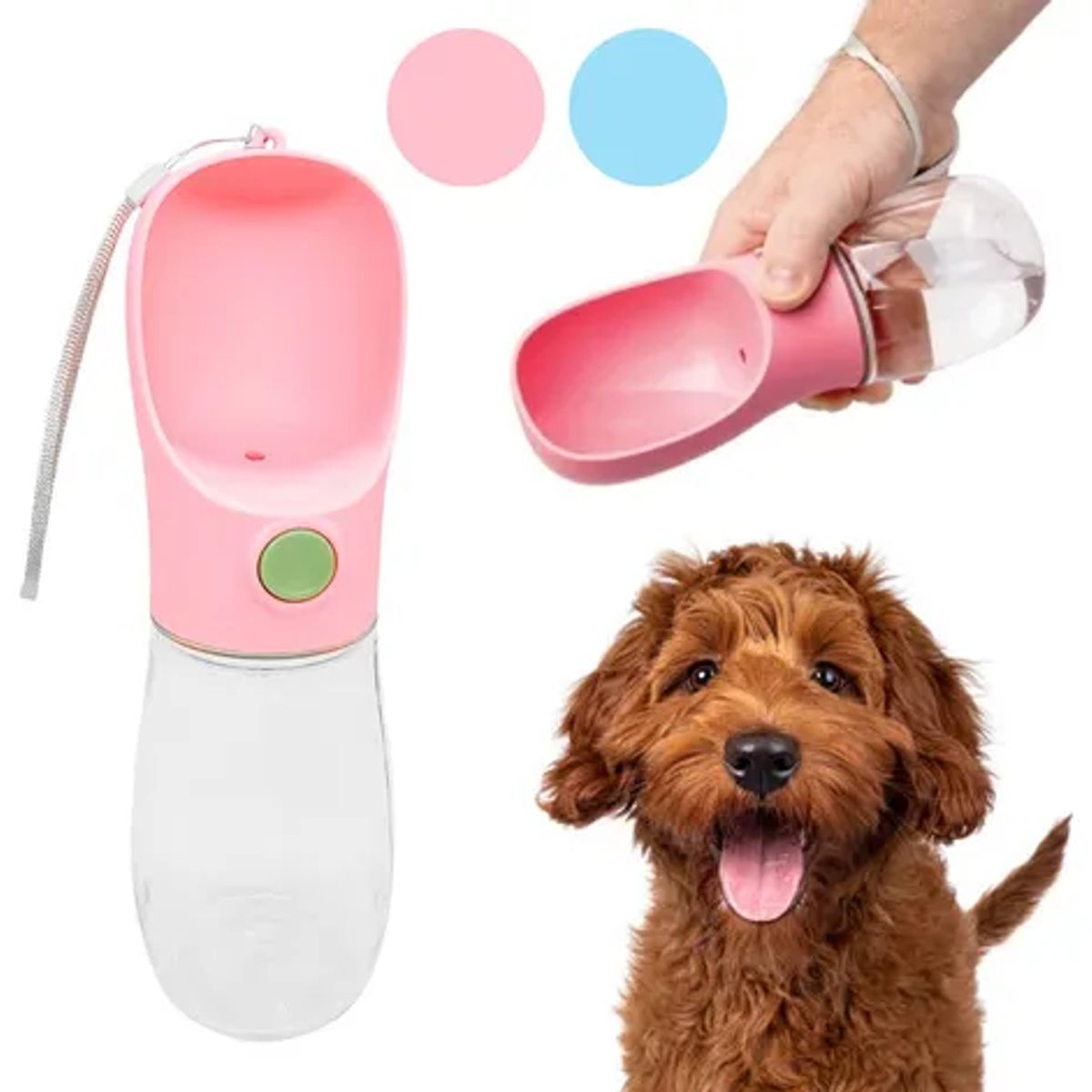 GENERICO - Dispensadora De Agua Portátil Para Mascotas 258ml Color Rosa