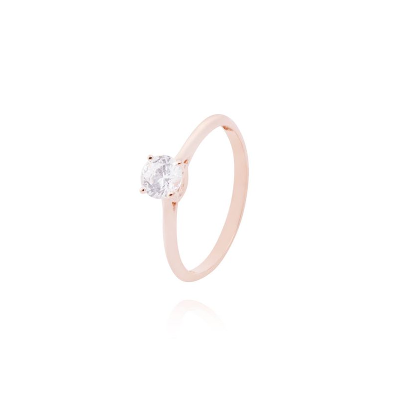 JB JOYAS BARON - Anillo Oro Miel 18kt Solitario Clásico