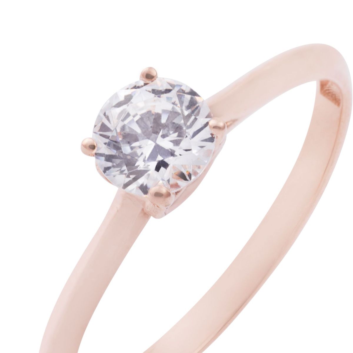 JB JOYAS BARON - Anillo Oro Miel 18kt Solitario Clásico