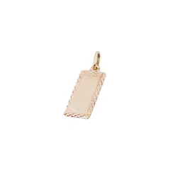 JB JOYAS BARON - Colgante Oro Miel 18kt Placa Rectangular
