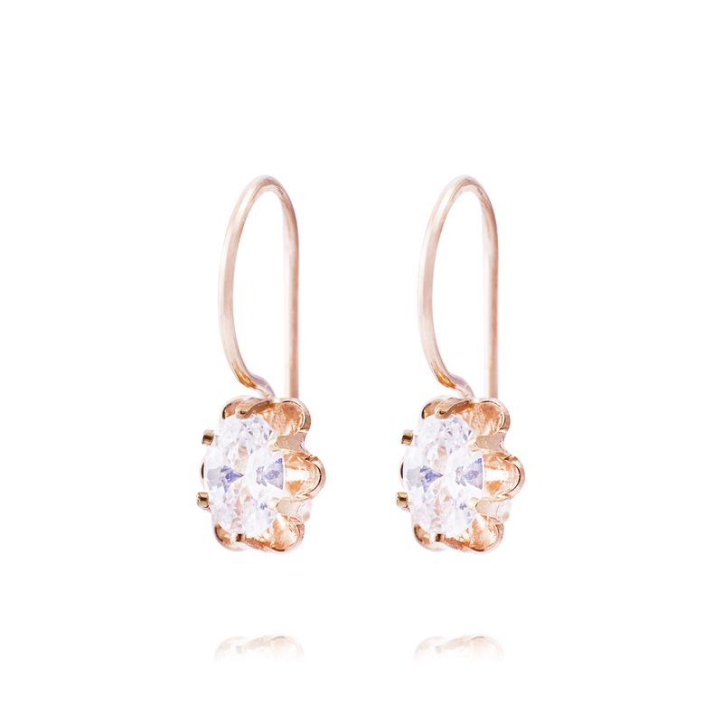JB JOYAS BARON - Aros Oro Miel 18kt Gancho Circonita
