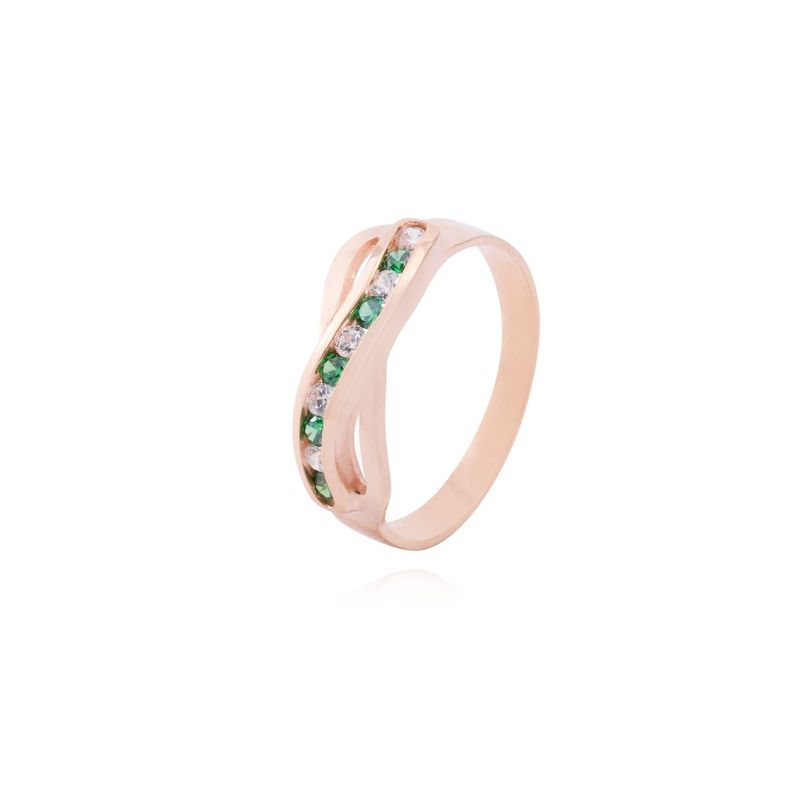 JB JOYAS BARON - Anillo Oro Miel 18kt Vía Esmeralda