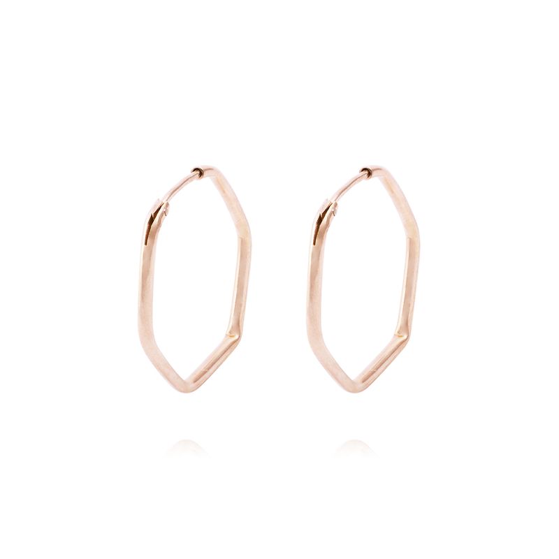 JB JOYAS BARON - Aros Oro Miel 18kt Rombo