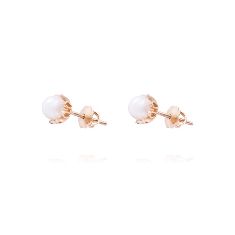 JB JOYAS BARON - Aros Oro Miel 18kt Perla Natural