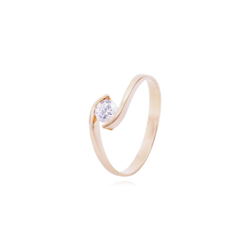 JB JOYAS BARON - Anillo Oro Miel 18kt Ojo Circón