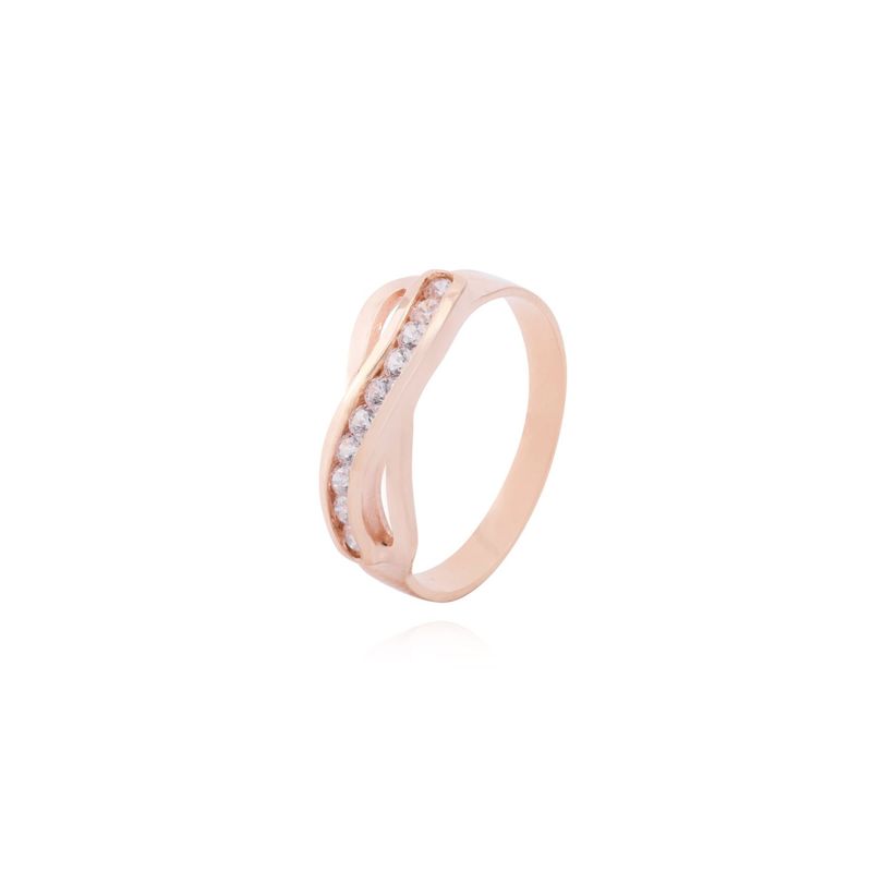 JB JOYAS BARON - Anillo Oro Miel 18kt Cadena de Brillo