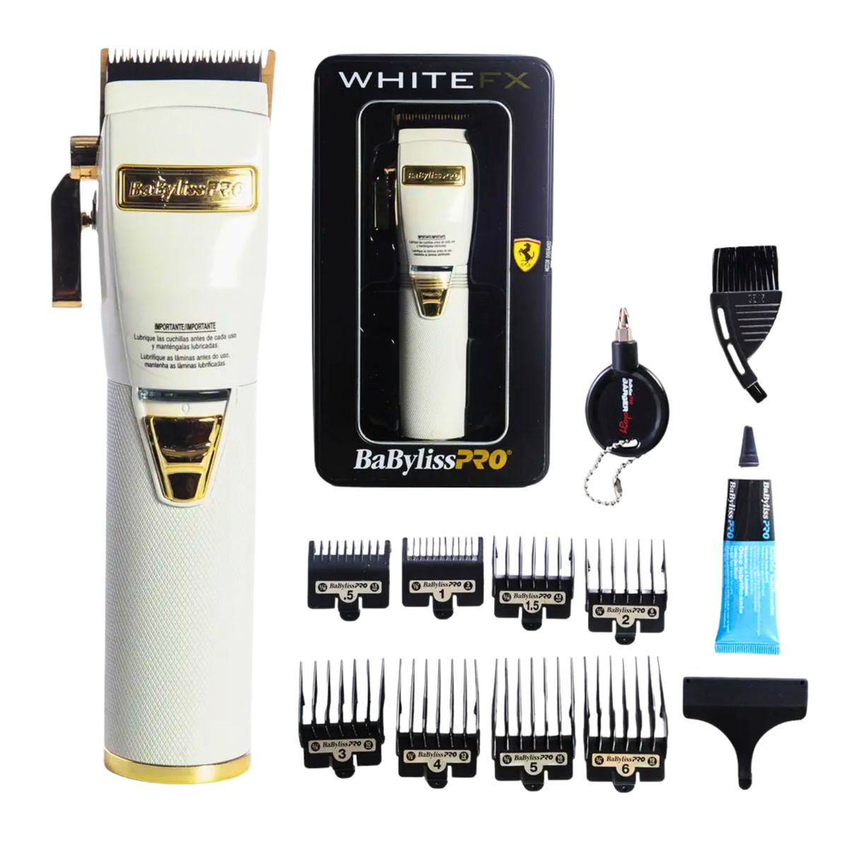 BABYLISS PRO - Babyliss Máquina Cortadora De Pelo Blanco Fx Fade Ferrari