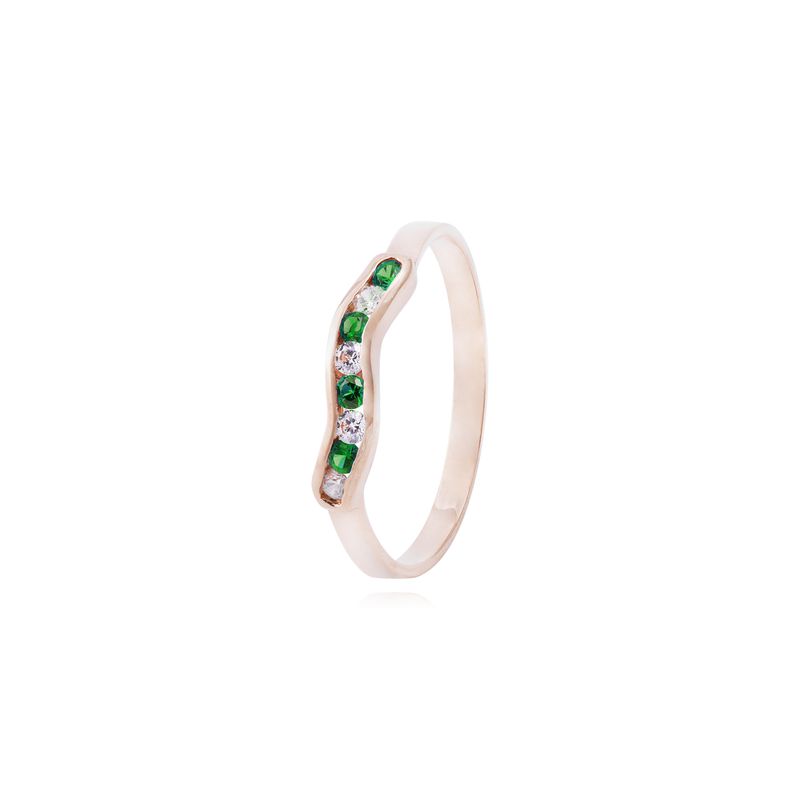 JB JOYAS BARON - Anillo Oro Miel 18kt Asimétrico Esmeraldina