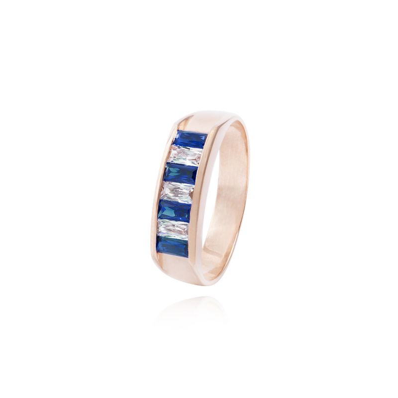 JB JOYAS BARON - Anillo Oro Miel 18kt Gemas Bicolor
