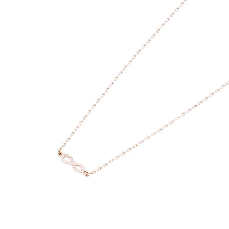 JB JOYAS BARON - Collar Oro Miel 18kt Infinito Circón