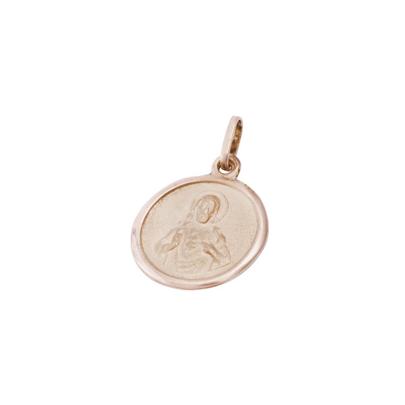 JB JOYAS BARON - Colgante Oro Miel 18kt Sagrado Corazón con Bisel