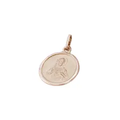 JB JOYAS BARON - Colgante Oro Miel 18kt Sagrado Corazón con Bisel