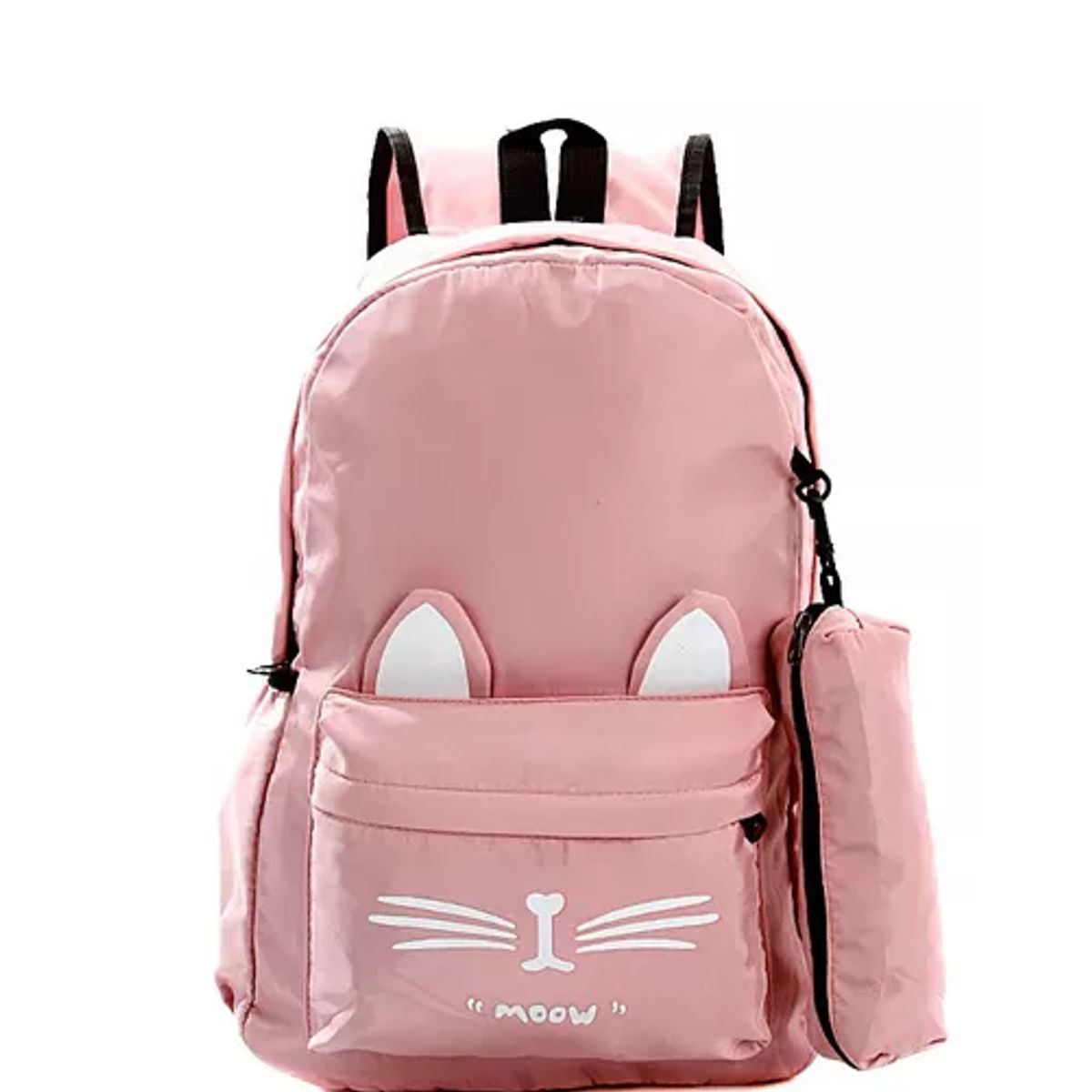 CARIBEE - Bolso Mochila grande Rosado para mujer diseño de gatitos