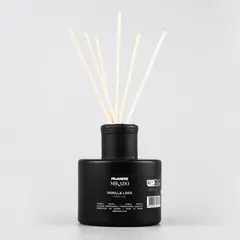 GENERICO - Mikado Vainilla Lima Frasco 200ml Negro + 6 Varillas Rattán