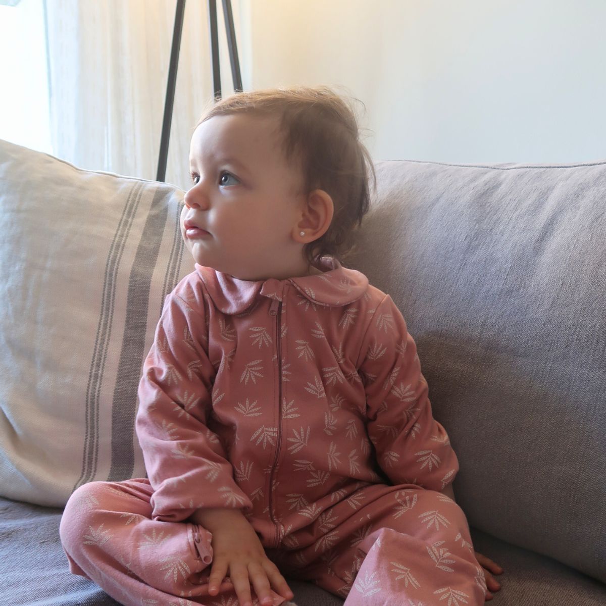 SIMPLY B - Pijama enterito bebé niña Palo rosa