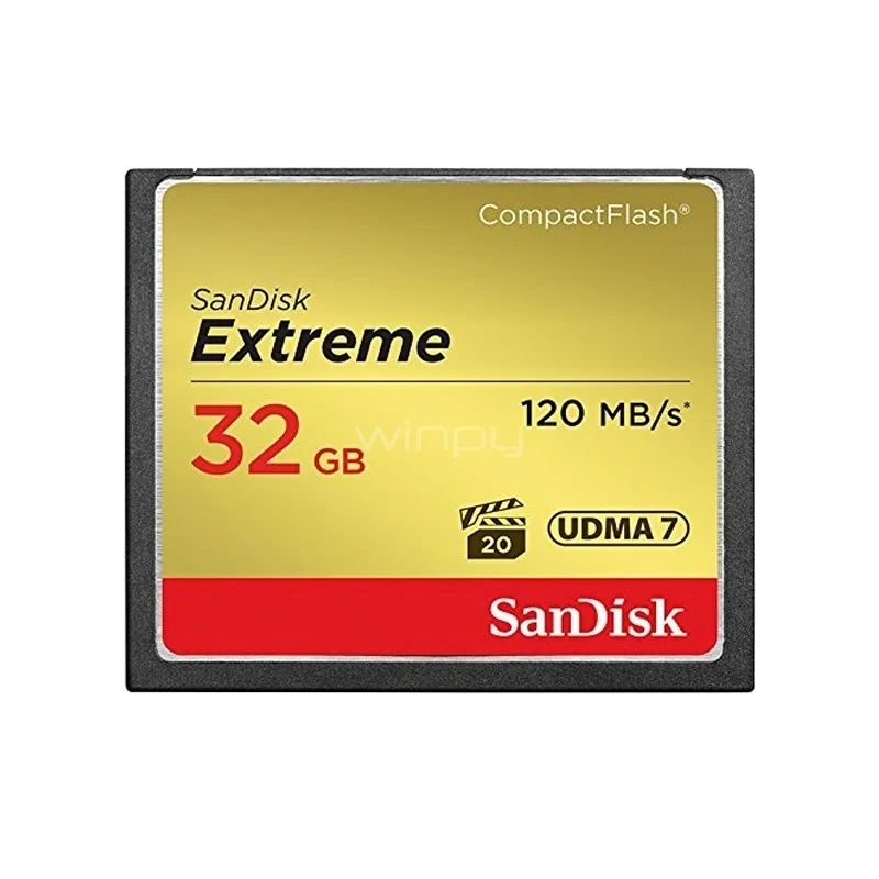SANDISK - Memoria Compactflash Sandisk Extreme 32 Gb 120 Mb/s