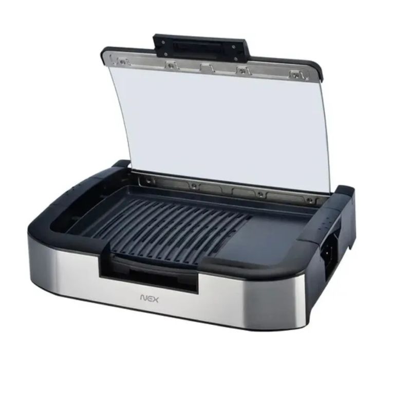NEX - Parrilla Plancha Eléctrica Con Tapa Vidrio 1800w Nex Egw0121