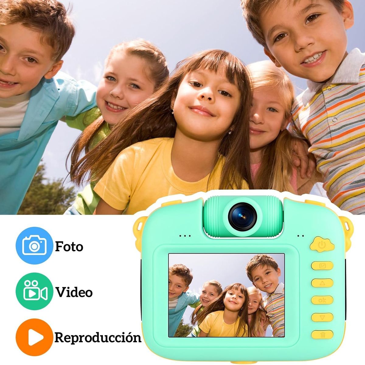 GENERICO - Cámara Deportiva Infantil Impermeable 1080P Pantalla Acción