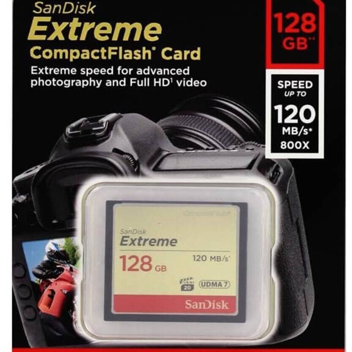 SANDISK - Memoria Compactflash Sandisk Extreme 128 Gb 120 Mb/s