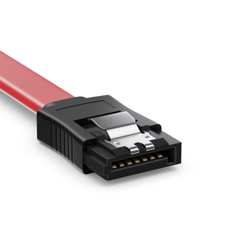 GENERICO - Cable SATA III de Datos con Conectores Rectos y Pinza de Metal 39 cm