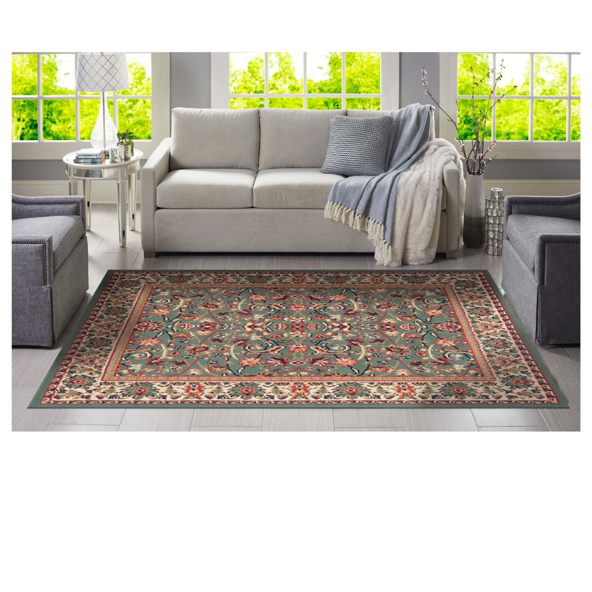 CANNON - Alfombra Hibisco Verde 150x200