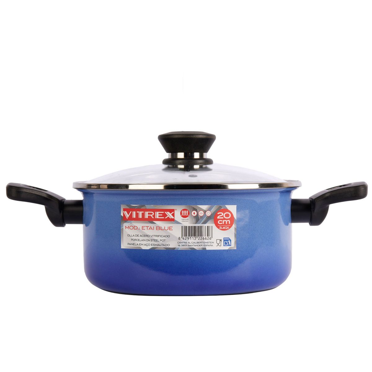 VITREX - Olla De Acero Vitrex Etai Blue 20CM