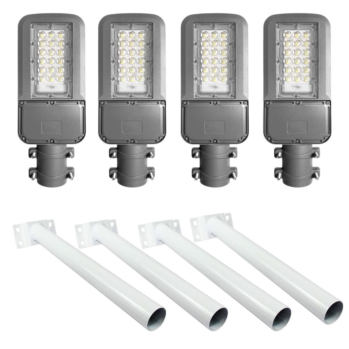 4 Luminarias Pública Pubstreet 60W IP65 Luz Fría con Soporte, marca WANT - Foto Principal