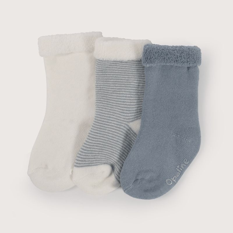 OPALINE - Pack de 3 calcetines azul de bebe 40576