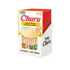 INABA - Churu Cat Pollo 14g x4 Tubos - Pack 6 Unidades