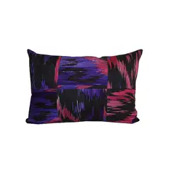 TURKUAZ - Cojín Ikat 50x40 cms patchwork fucsia y negro