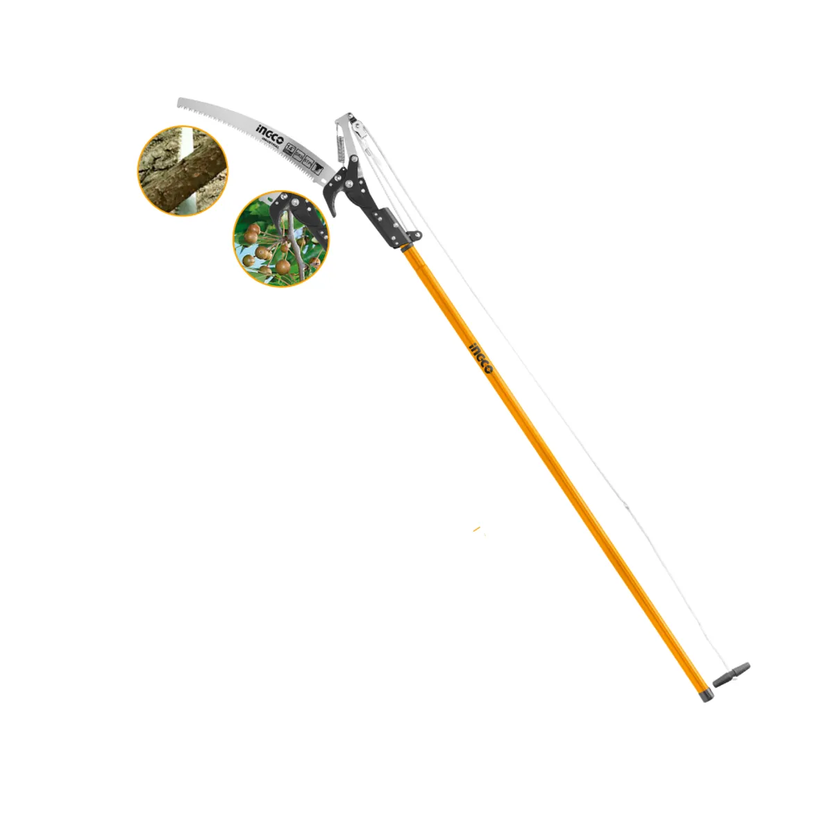 INGCO - Tijera Corta Ramas con Mango Extensible 2,8 m  Corte Alto Preciso y Potente
