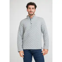 PERRY ELLIS - Polerón Hombre Cuello Alto Gris Melange