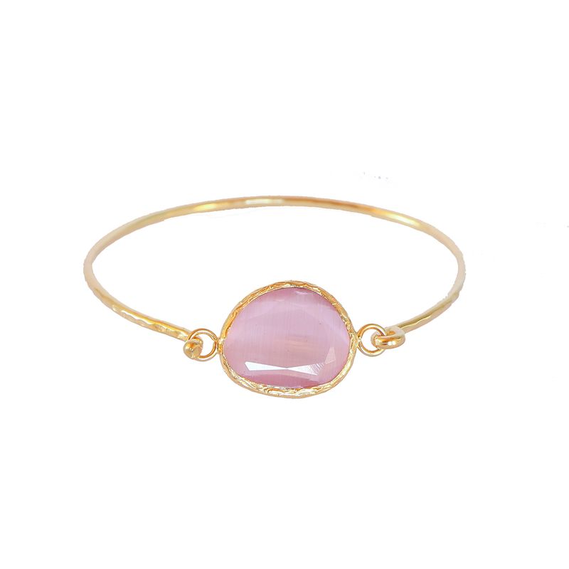 TURKUAZ - Pulsera Aura Rosa - Baño de oro 22k