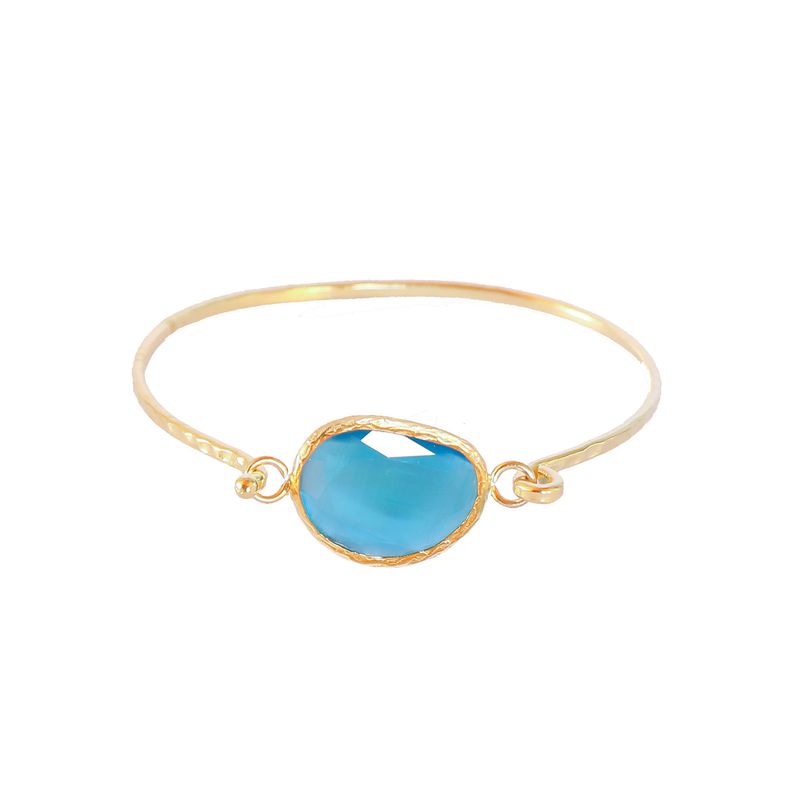 TURKUAZ - Pulsera Aura Celeste - Baño de oro 22k