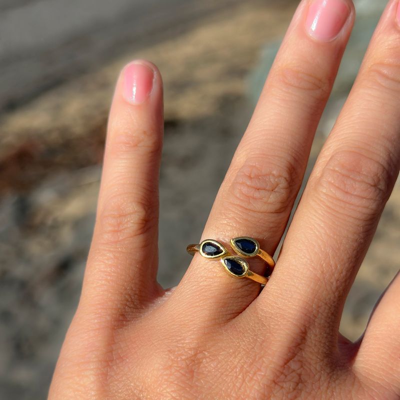 TURKUAZ - Anillo ajustable Noir
