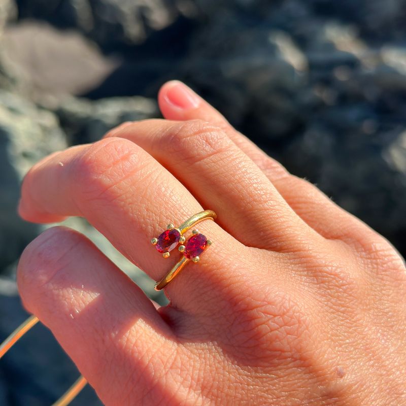 TURKUAZ - Anillo ajustable Zenit granate