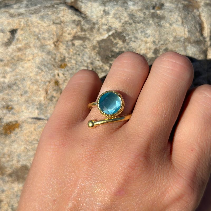 TURKUAZ - Anillo ajustable Bruma Celeste