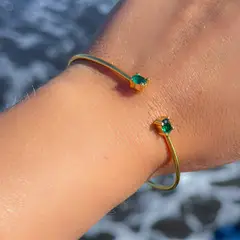 TURKUAZ - Esclava Zenit verde - Baño de oro 22k