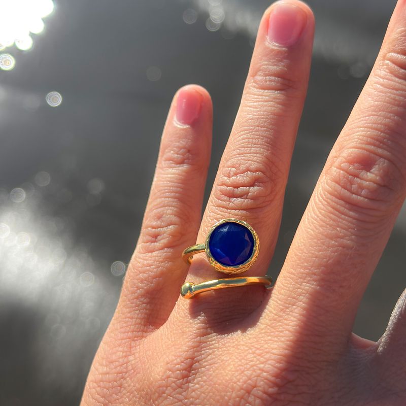 TURKUAZ - Anillo ajustable Bruma Azul