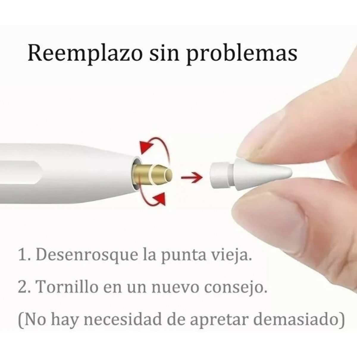 GENERICO - Punta Reemplazo Para Apple Pencil Hb 2b Kit 4 Unidades