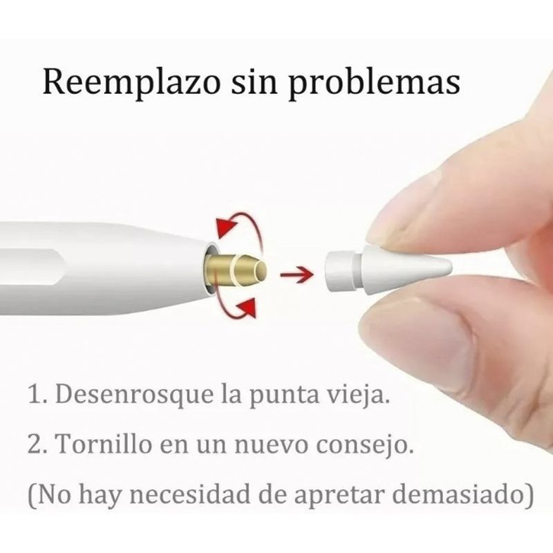 GENERICO - Punta Reemplazo Para Apple Pencil Hb 2b Kit 4 Unidades
