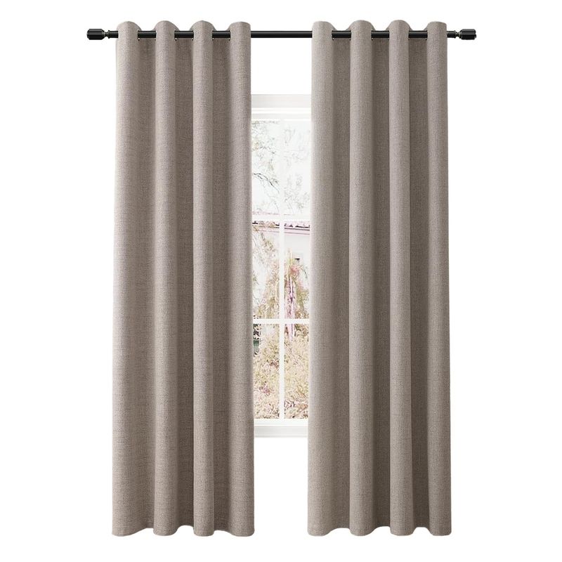 GENERICO - CORTINA BLACKOUT PREMIUM 1 PAÑO TEXTURA LINO SIN ENGOMADO 135X220 - Beige