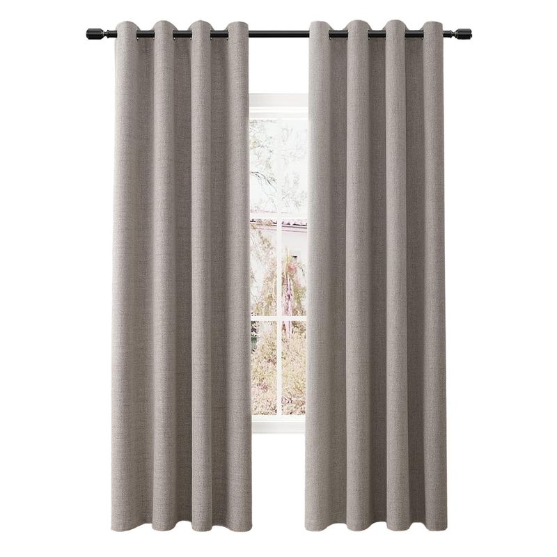 GENERICO - CORTINA BLACKOUT PREMIUM 1 PAÑO TEXTURA LINO SIN ENGOMADO 135X220 - Gris