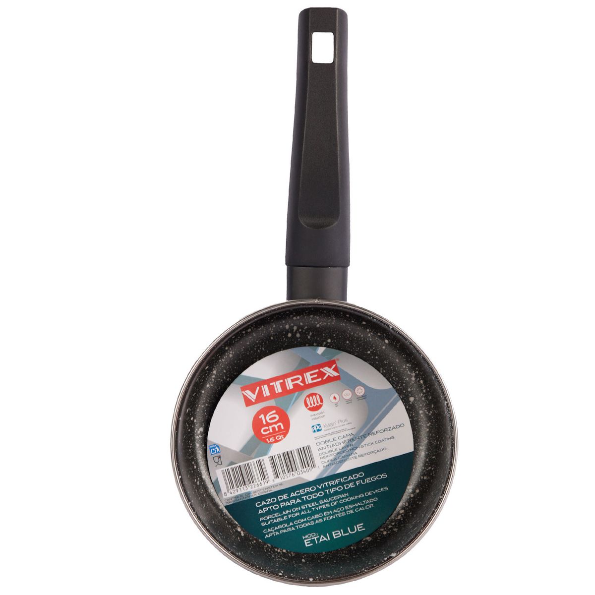 VITREX - Olla De Acero Sin Tapa Vitrex Etai Blue 16CM