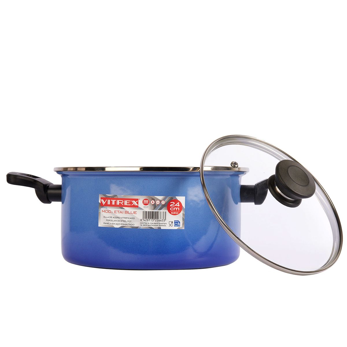 VITREX - Olla De Acero Vitrex Etai Blue 24CM