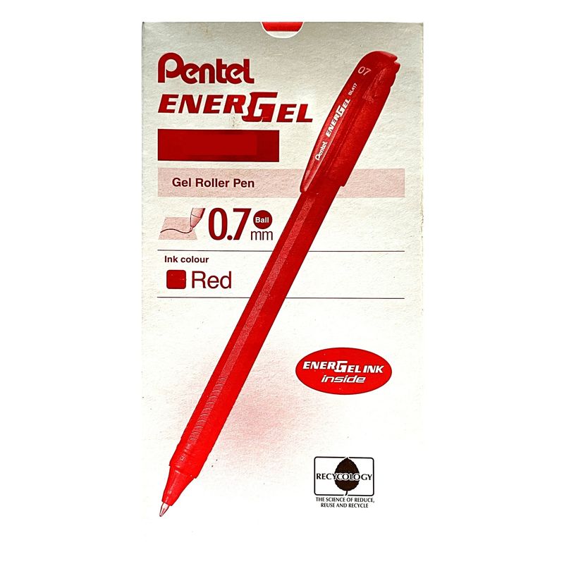 PENTEL - Roller Lapiz Gel Pentel Makkuro 07mm Rojo - 12uni