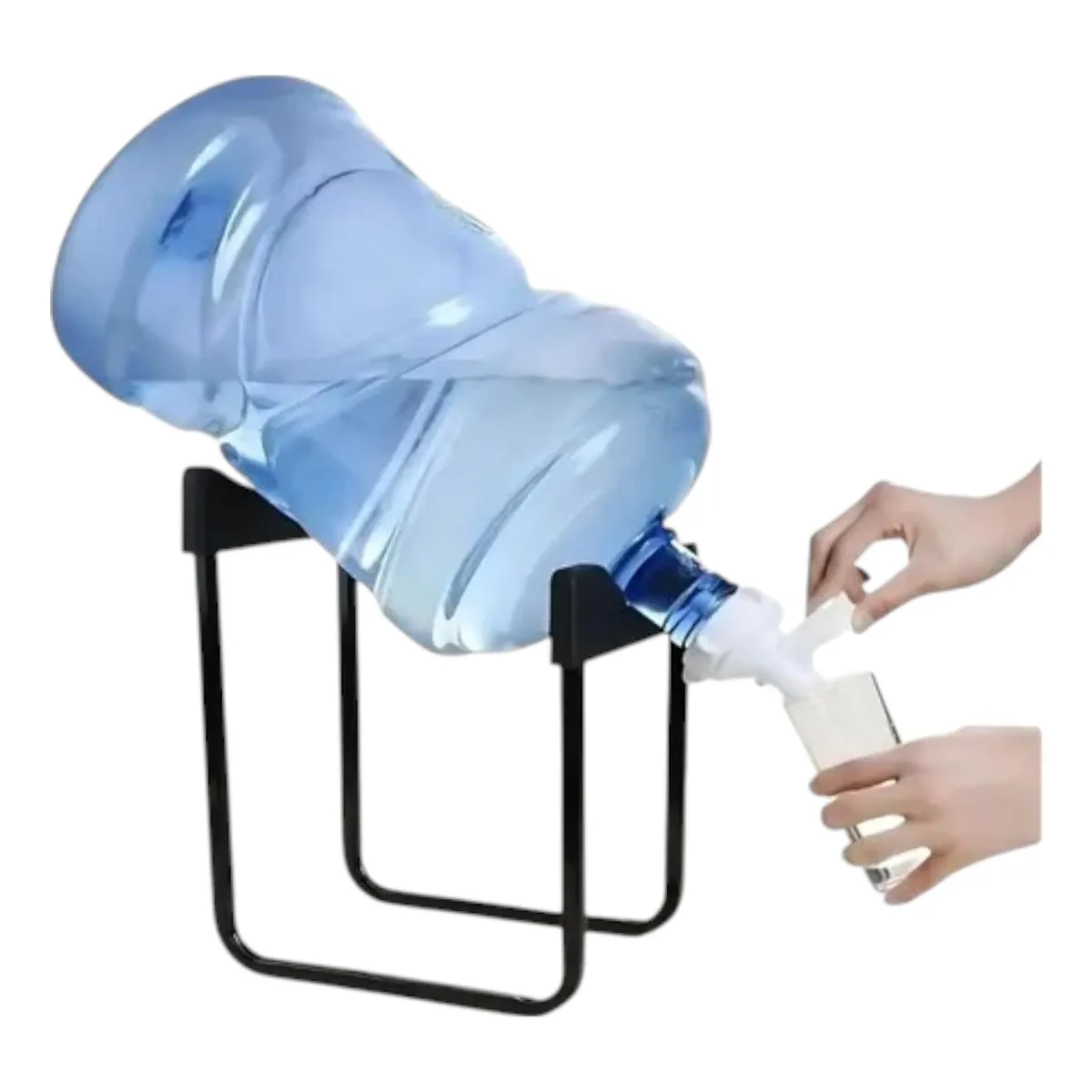 GENERICO - Soporte Dispensador Rack Para 1 Bidón De Agua + Boquilla Negro