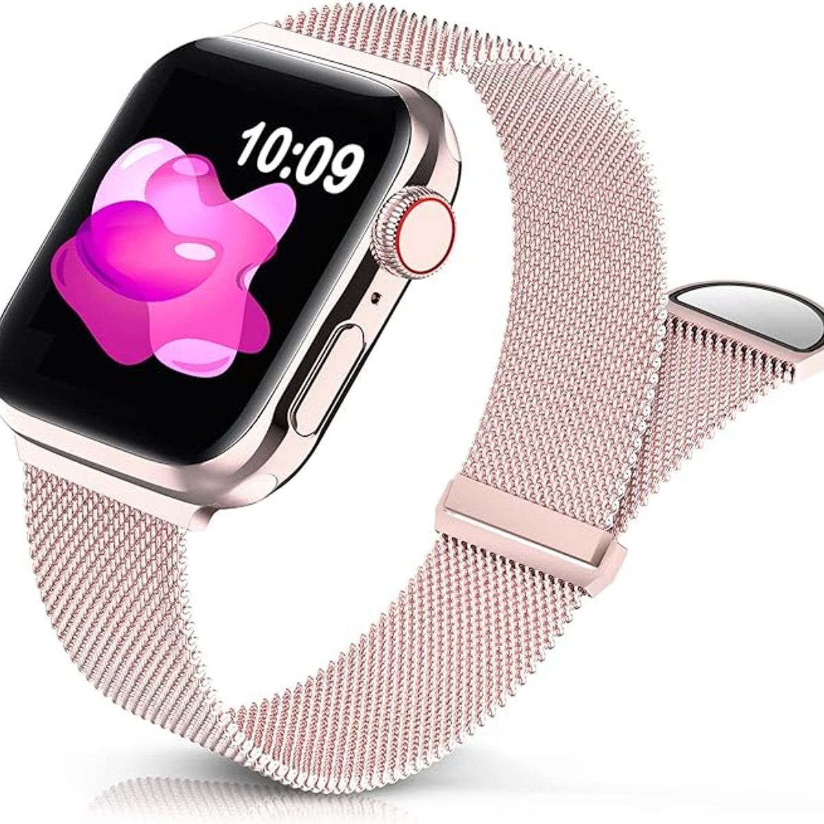 GENERICO - Correa Metálica Magnética Para Apple Watch 38 40 41 42mm Rosado