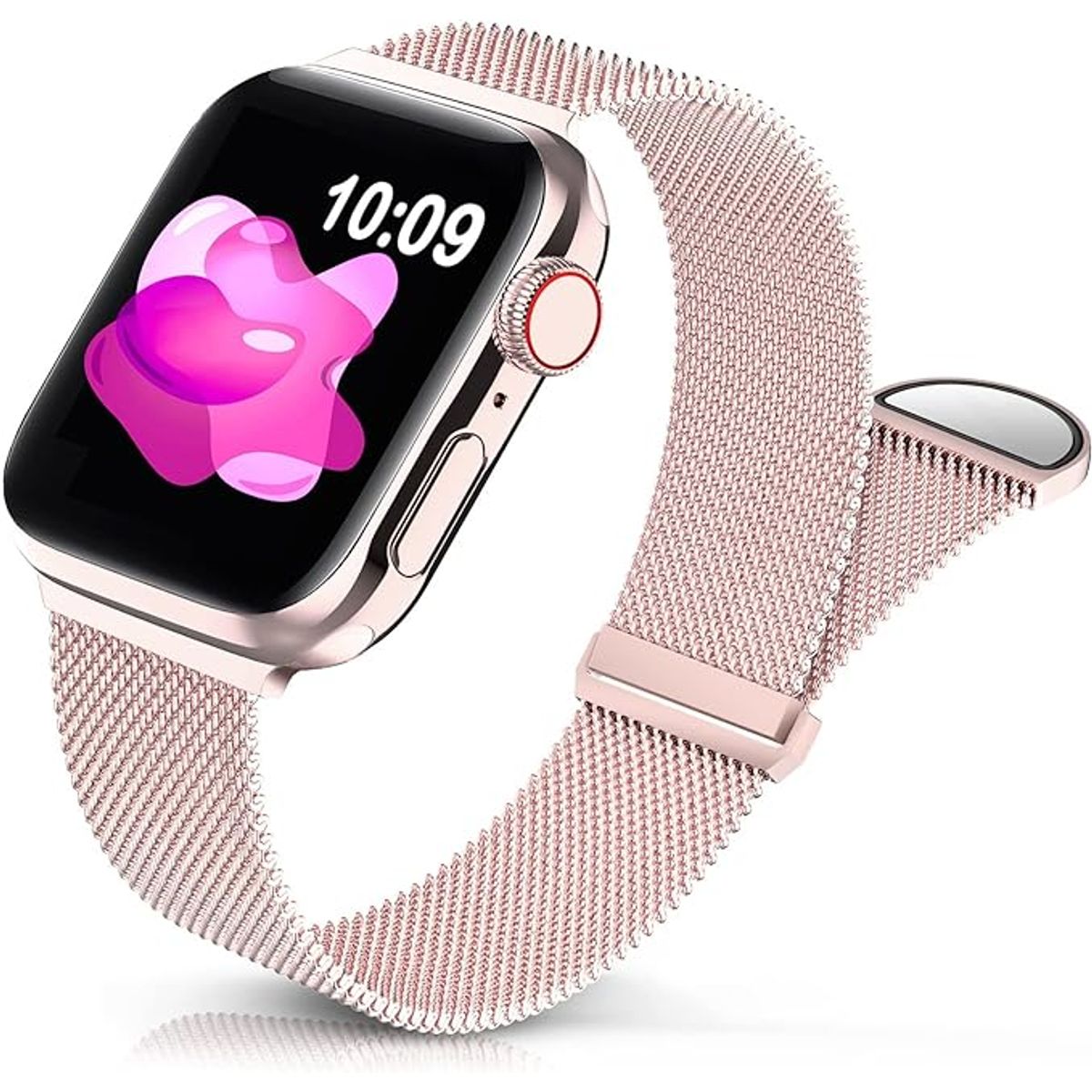 GENERICO - Correa Metálica Magnética Para Apple Watch 38 40 41 42mm Rosado